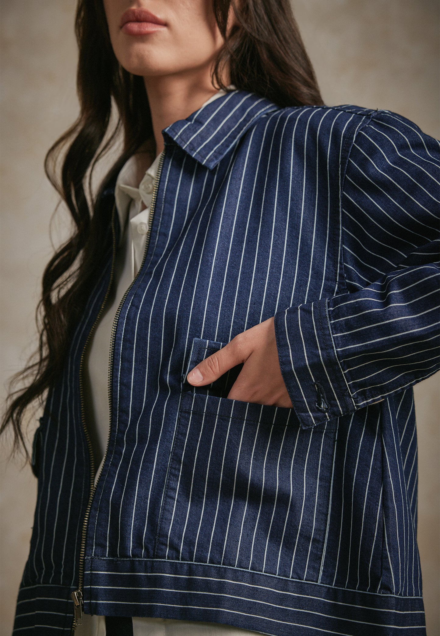 Osella Millie Stripe Denim Jacket