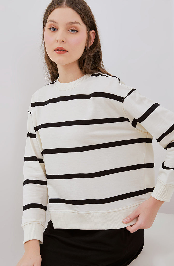 [NEW] Osella Striped Sweatshirt 21115003 | Atasan Rajut Garis Garis Lengan Panjang