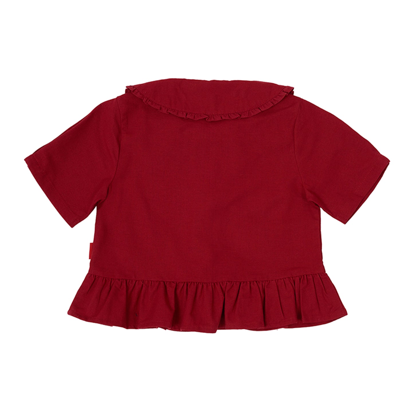 Osella Solid Collared Ribbon Shirt In Red 2336500