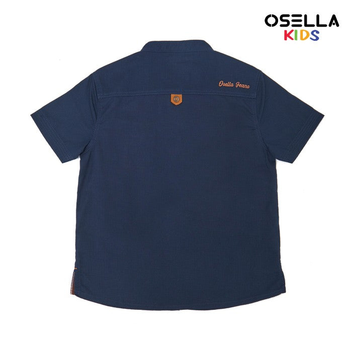 [NEW] OSELLA LINCOLN RIPSTOP SHORT SLEEVE SHANGHAI COLLARED  IN NAVY 2232520259 | Atasan  Kemeja Shanhai Anak Laki Laki