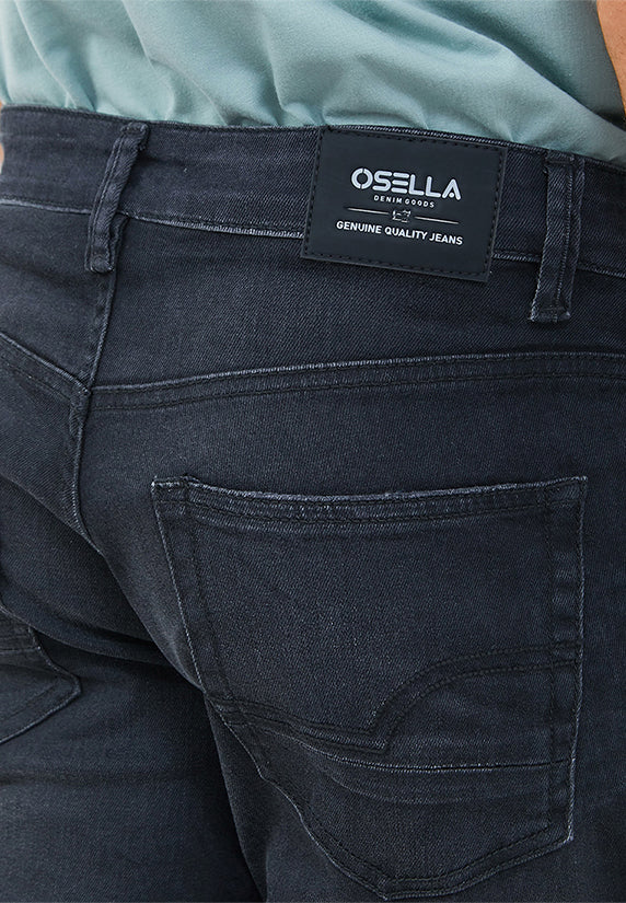Osella Men Peter Shorts Jeans In Dark Grey Wash
