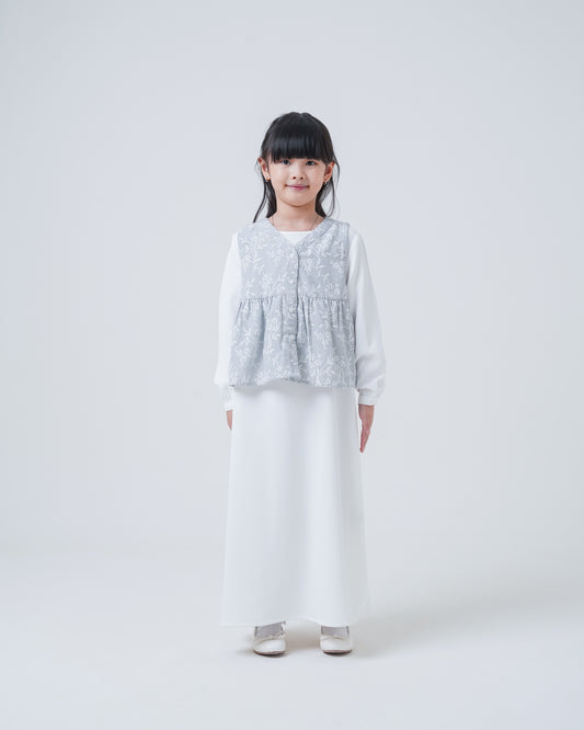 Osella Kids Azure Layered Dress With Vest Set