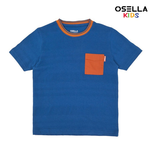 [NEW] OSELLA FINN SHORT SLEEVE FANCY FABRIC T-SHIRT WITH CONTRAST POCKET  22715003 | Atasan Kaos Pendek Anak Laki-Laki