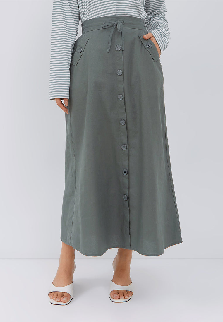 Osella Lindy Long Skirt With Buttons