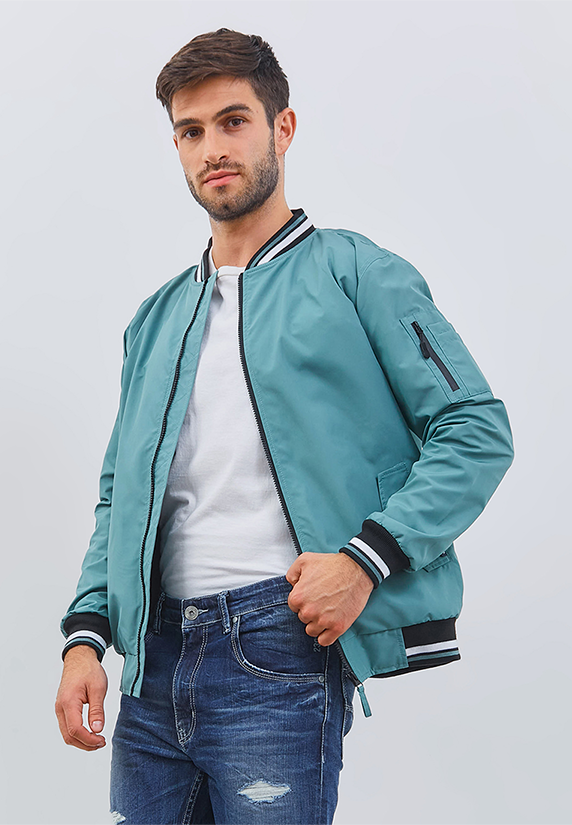 Osella Men Bomber Jacket In Wasabi Green