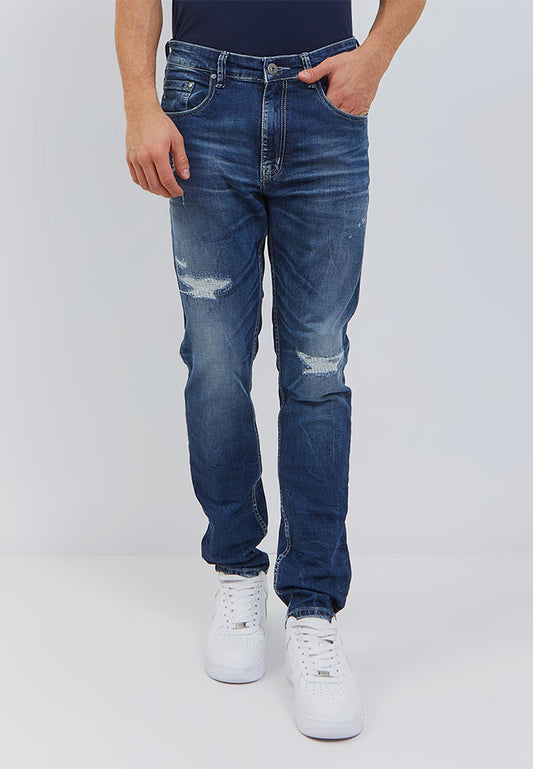 Osella Thomas Slim Fit Jeans In Medium Indigo Blue
