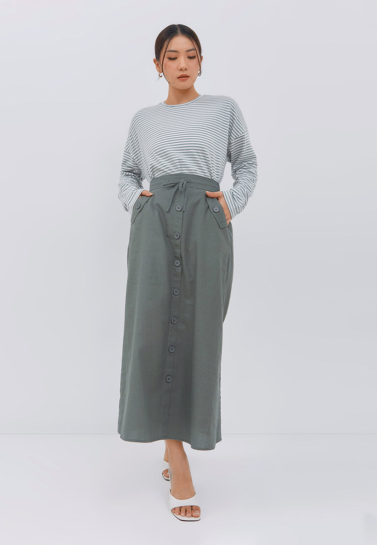 Osella Lindy Long Skirt With Buttons