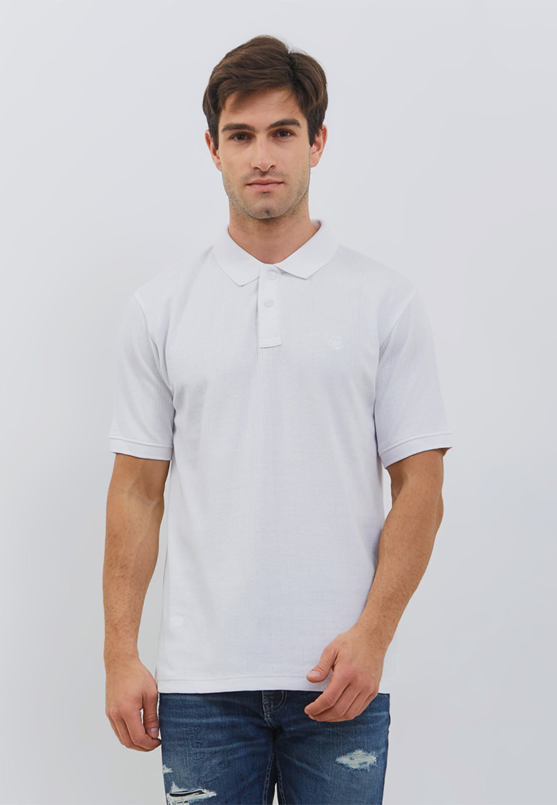 Osella Dean Regular Striped Textured Polo Shirt