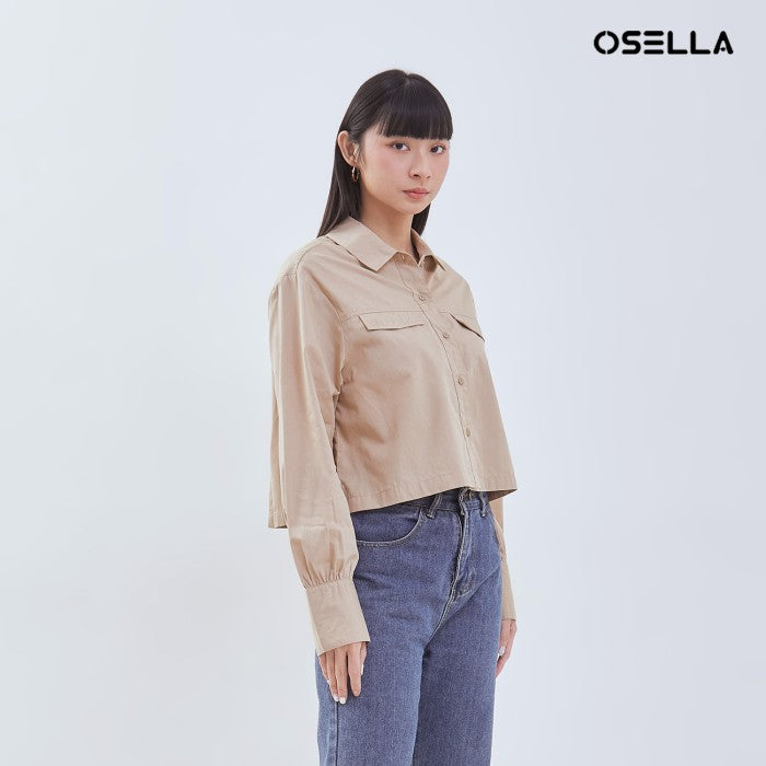 [NEW] OSELLA CALLIE CROPPED SHIRT WITH PLEATED DETAILING 21375011