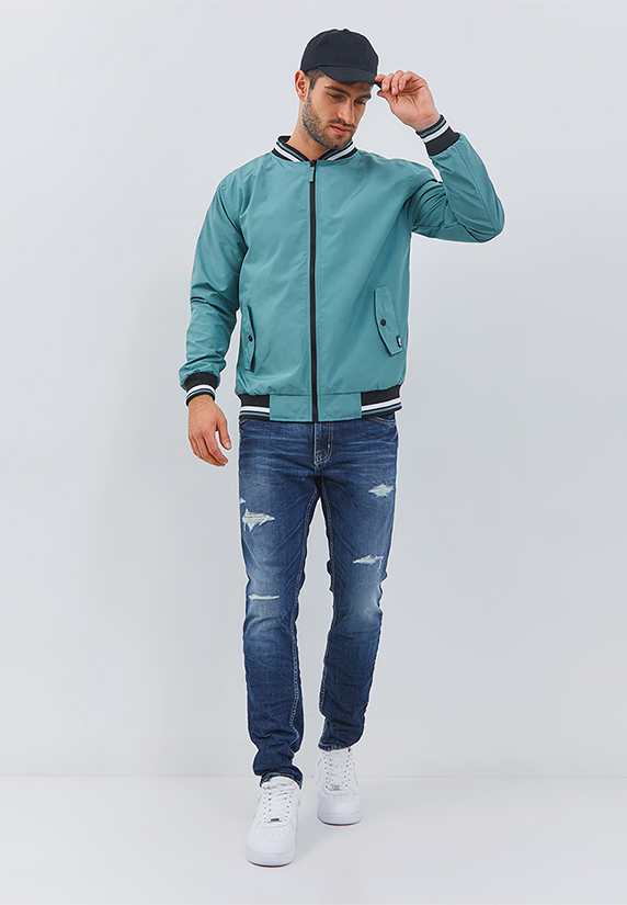 Osella Men Bomber Jacket In Wasabi Green