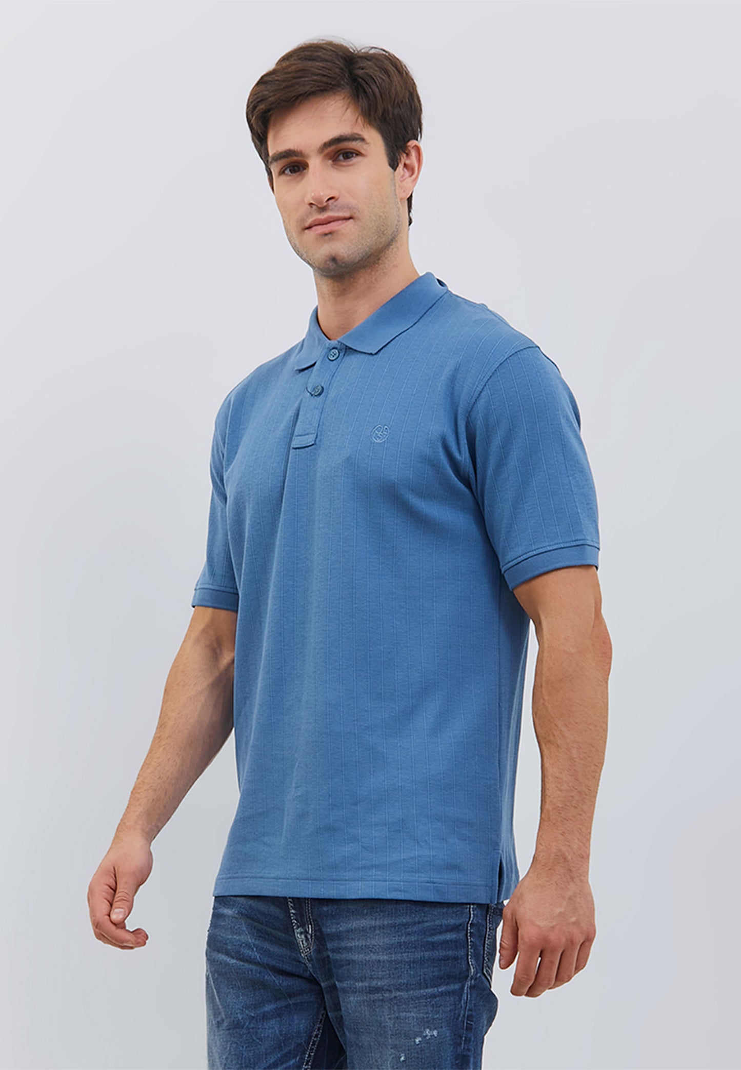 Osella Dean Regular Striped Textured Polo Shirt