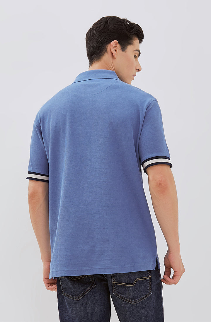 Osella Dylan Textured Polo Shirt With Striped Rib 2021501