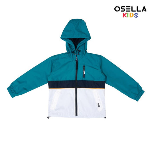 [NEW] Osella Tricolor Raincoat In Teal Blue, Black And White 2261500262