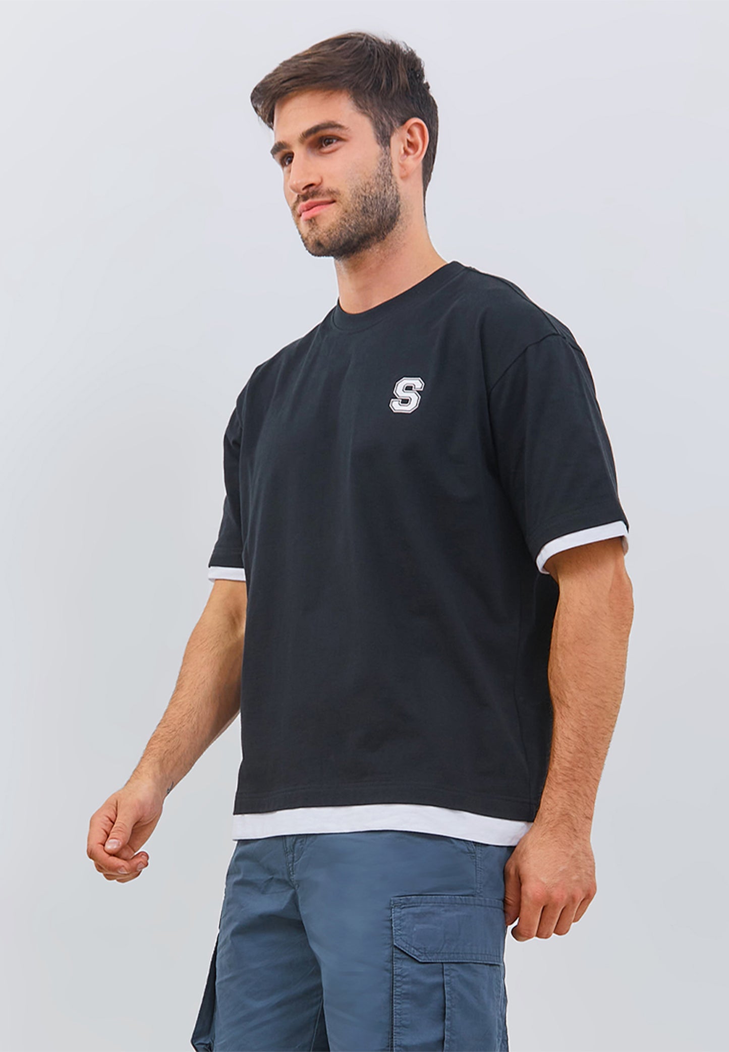 Osella Men Relaxed T-Shirt With Patch In Black