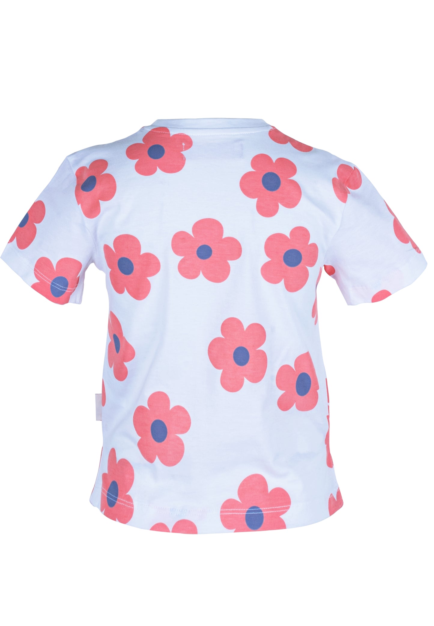 Osella Kids Floral Print Short Sleeve T-Shirt In White