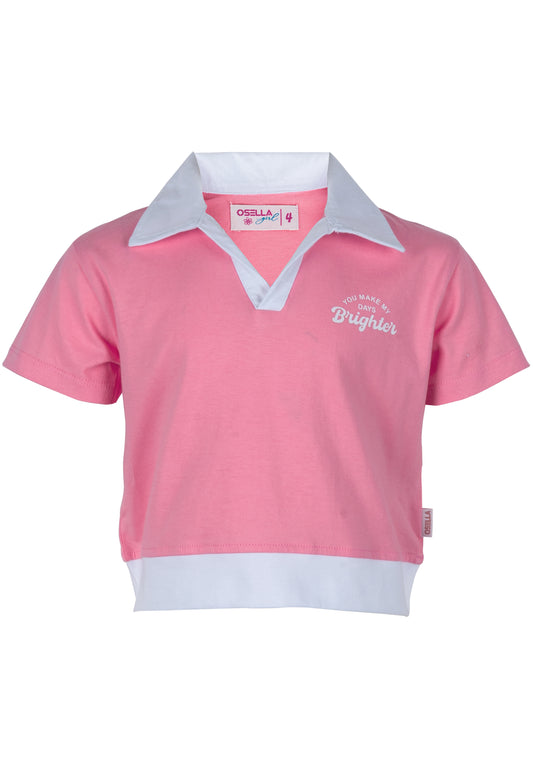 Osella Kids Collared Short Sleeve T-Shirt In Pink