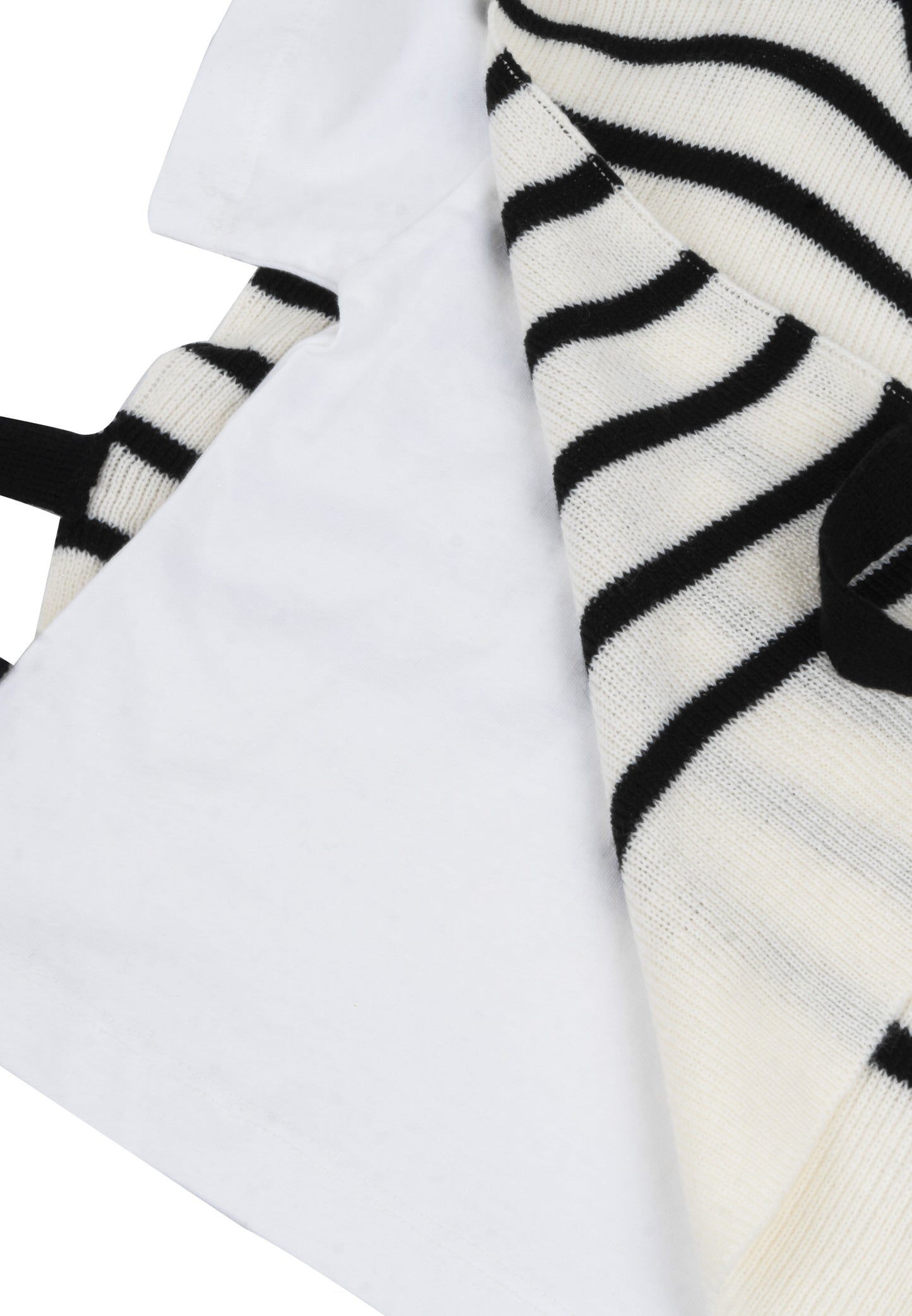 Osella T-shirt With Combination Stripe Knitting Vest In White