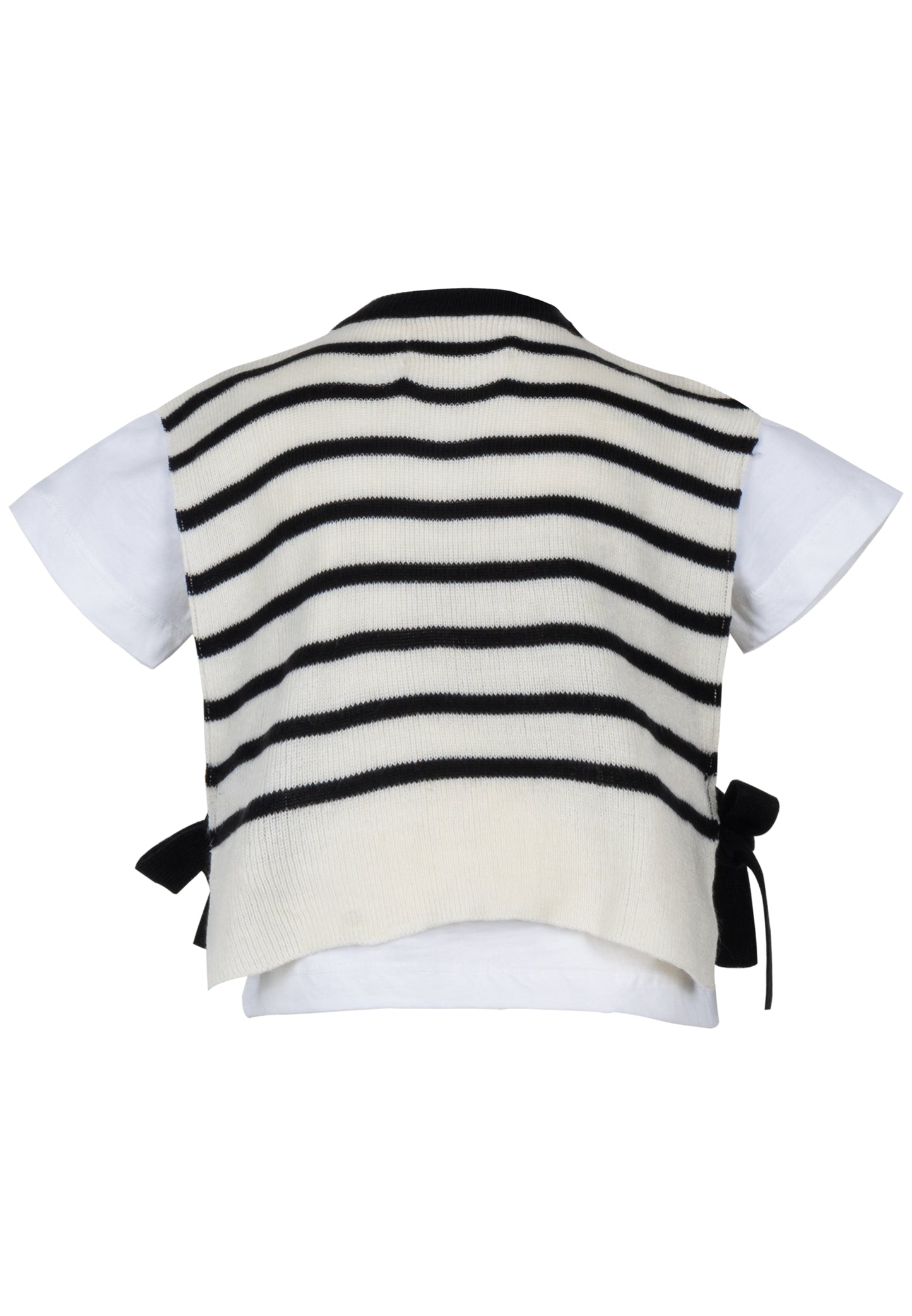 Osella T-shirt With Combination Stripe Knitting Vest In White