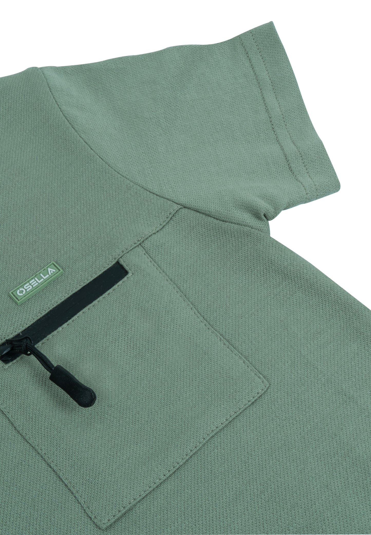 Osella Regular Pocket Zipper T-shirt In Sage Green