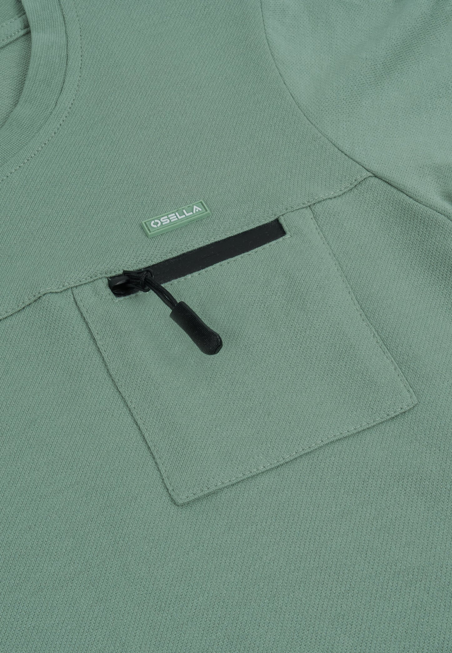 Osella Regular Pocket Zipper T-shirt In Sage Green