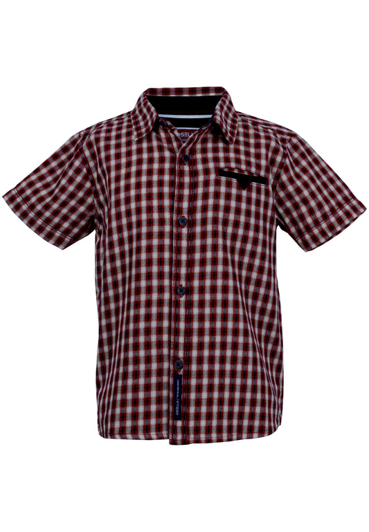 Osella Brandon Checkered Shirt With Contrast Sleeve Opening And Collar 2233400151