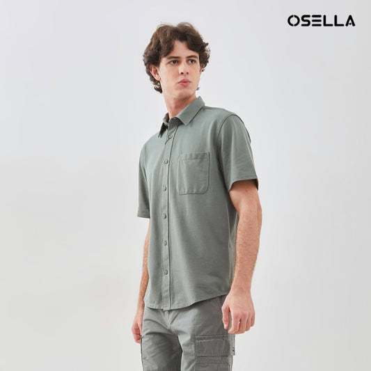 [NEW] OSELLA COTTON KNIT SHORT SLEEVE SHIRT 2032500619