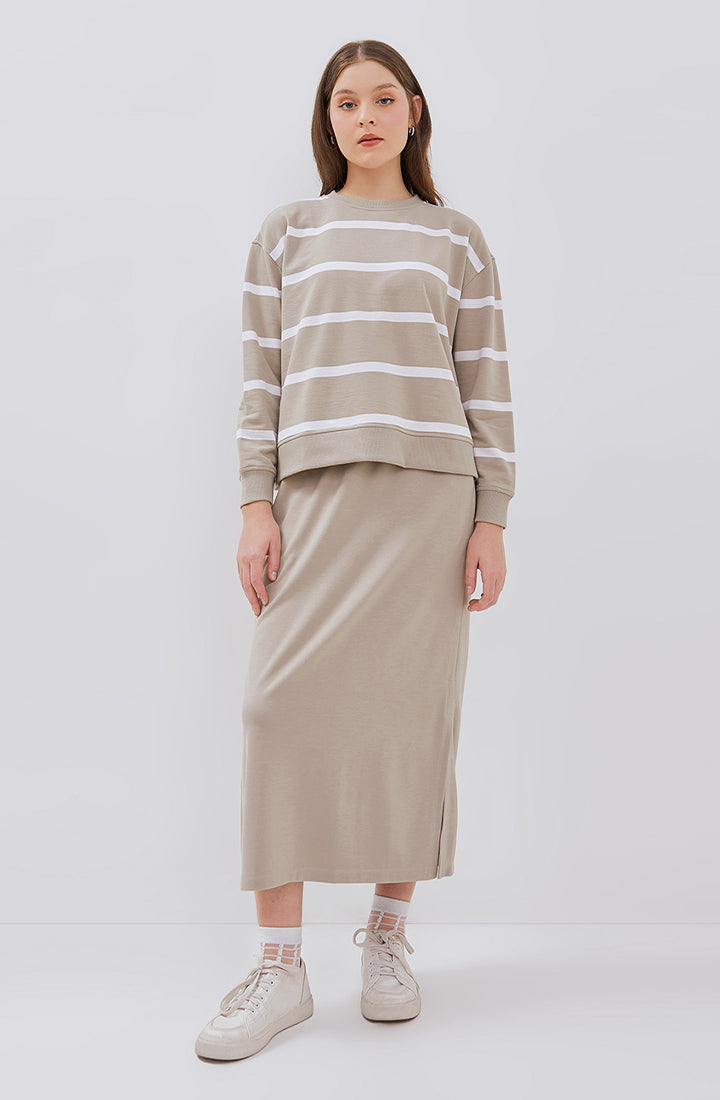[NEW] Osella Striped Sweatshirt 21115003 | Atasan Rajut Garis Garis Lengan Panjang
