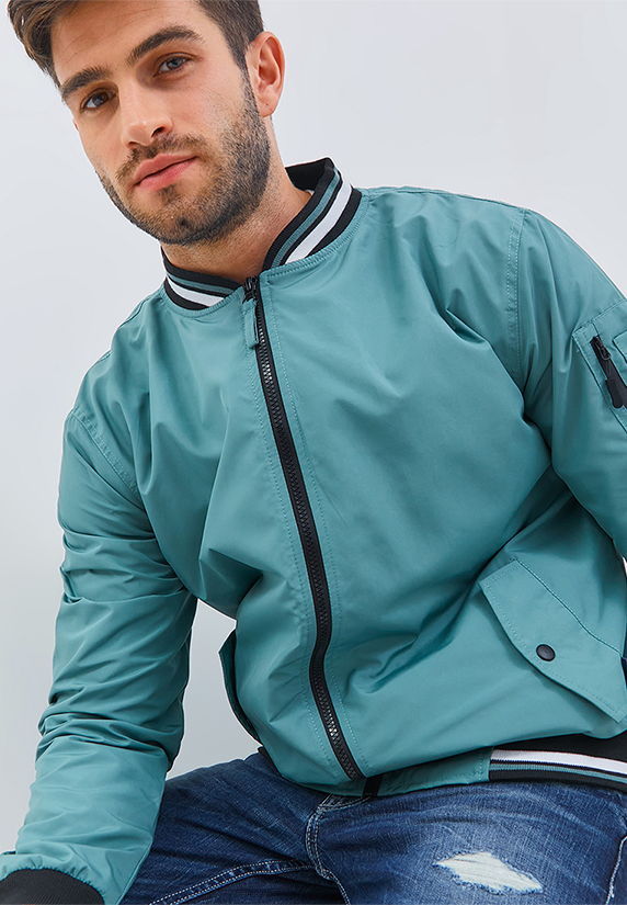 Osella Men Bomber Jacket In Wasabi Green