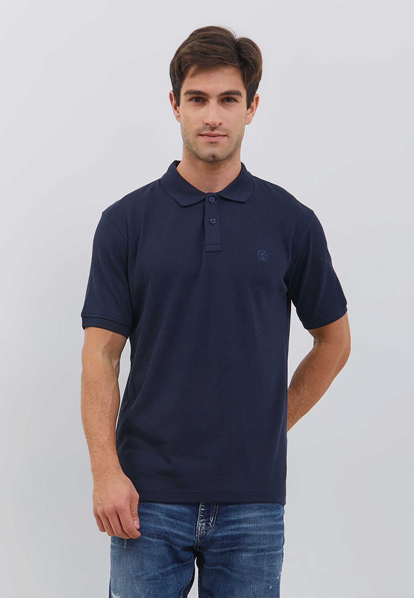 Osella Dean Regular Striped Textured Polo Shirt