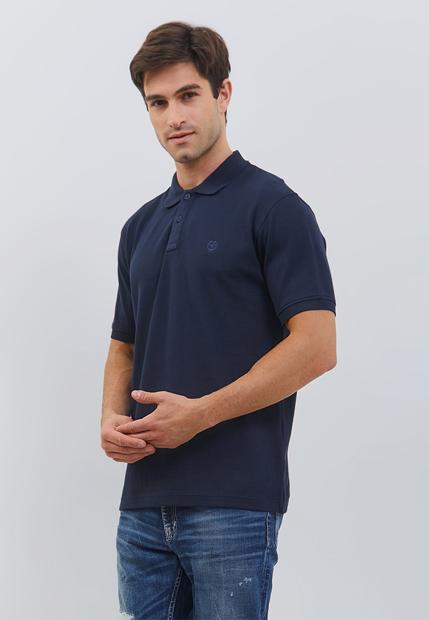 Osella Dean Regular Striped Textured Polo Shirt