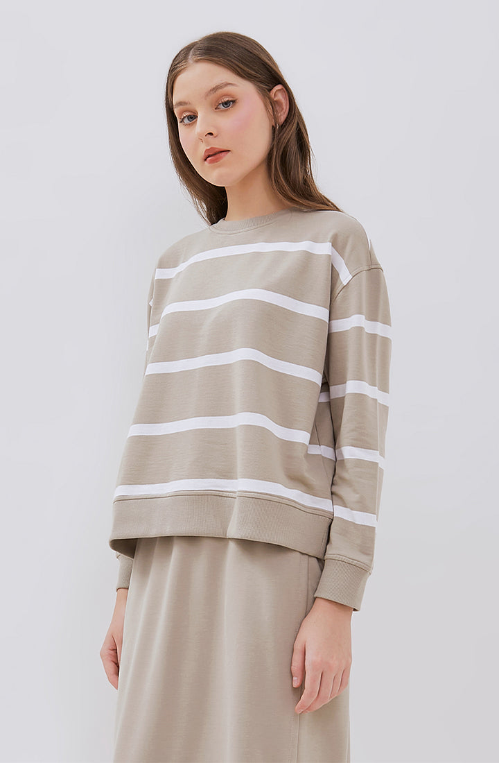 [NEW] Osella Striped Sweatshirt 21115003 | Atasan Rajut Garis Garis Lengan Panjang