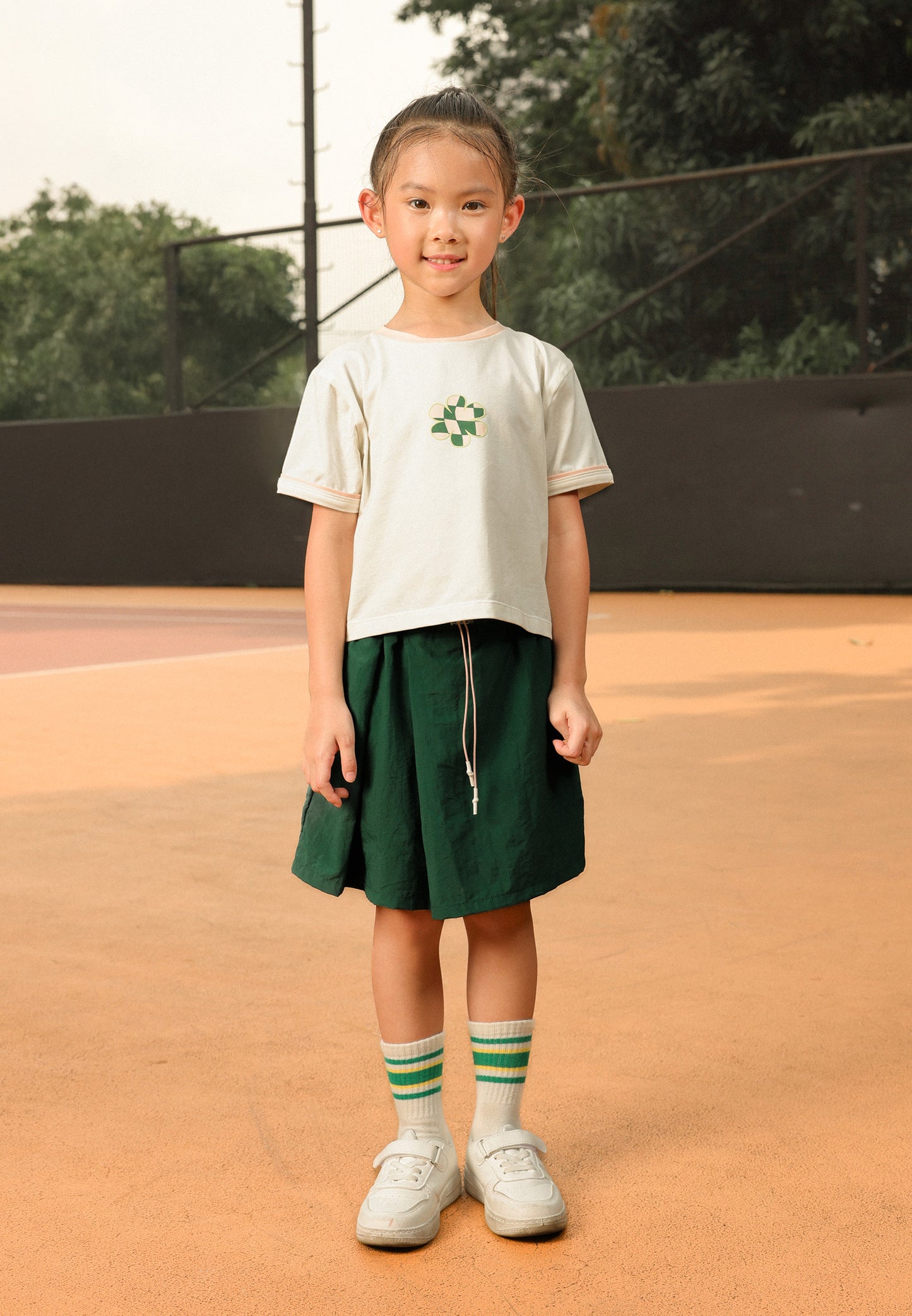Osella Kids Floral Checkered Print T-Shirt