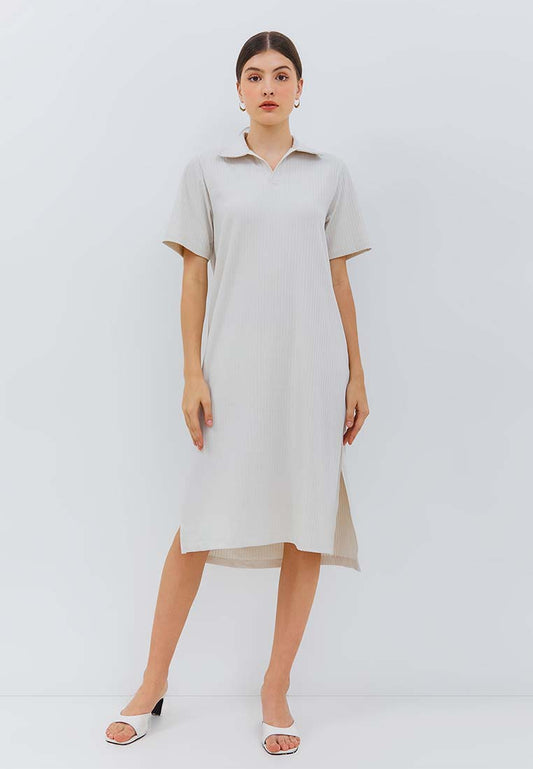 Osella Short Sleeve Knit Midi Dress in Khaki