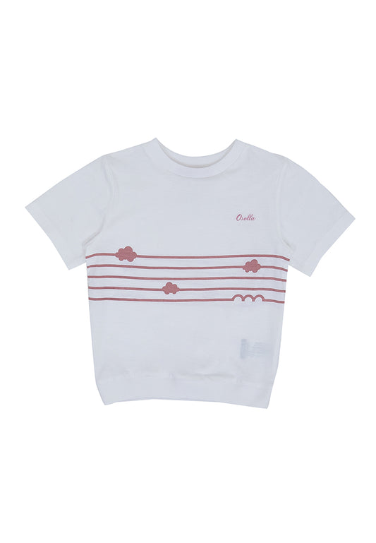 Osella Short Sleeve Knit T-Shrit With Stripes Combination