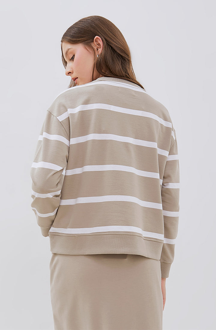 [NEW] Osella Striped Sweatshirt 21115003 | Atasan Rajut Garis Garis Lengan Panjang