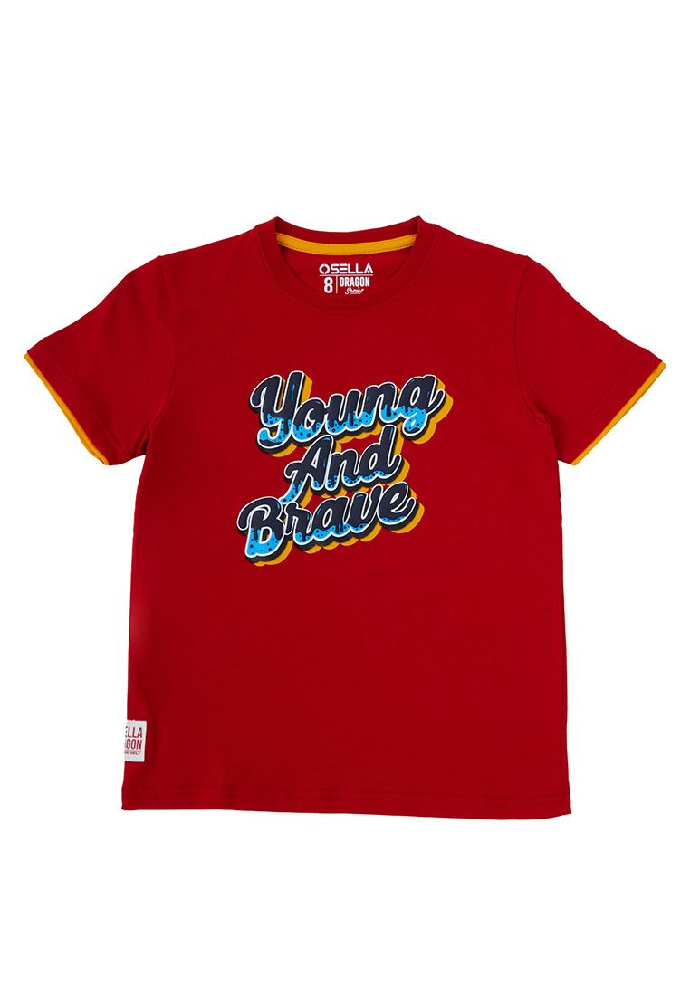 Osella Kids Lunar Regular Graphic T-Shirt In Red