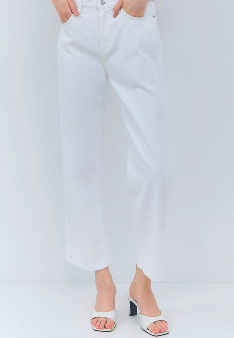 Osella Jeanie Wide Leg White Denim Pants