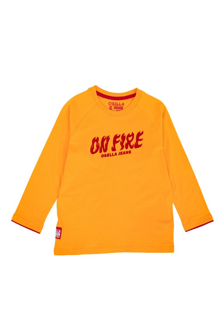 Osella Kids Long Sleeve Graphic T-shirt in Mustard Lunar Series