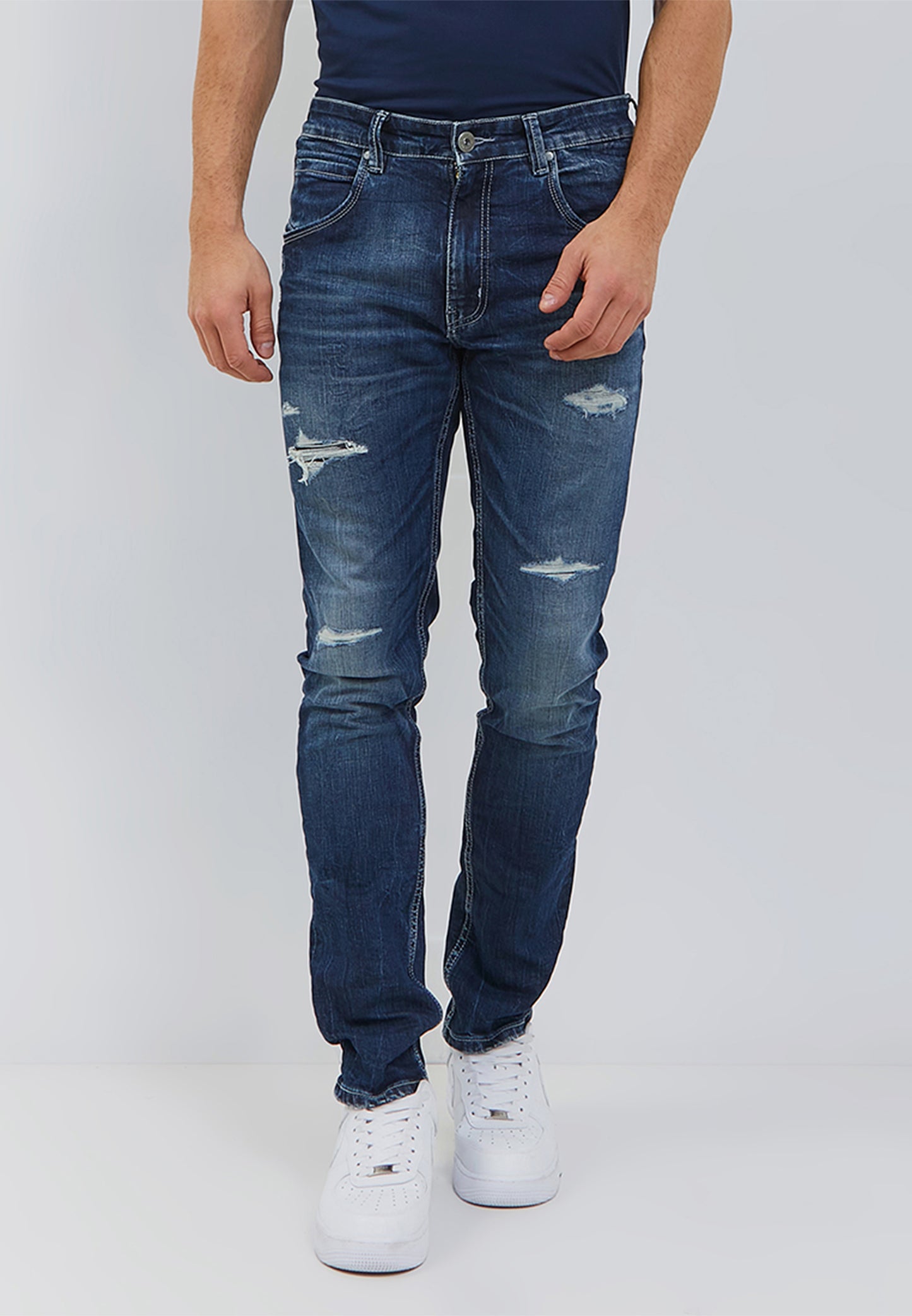 Osella Max Slim Fit Jeans In Dark Blue