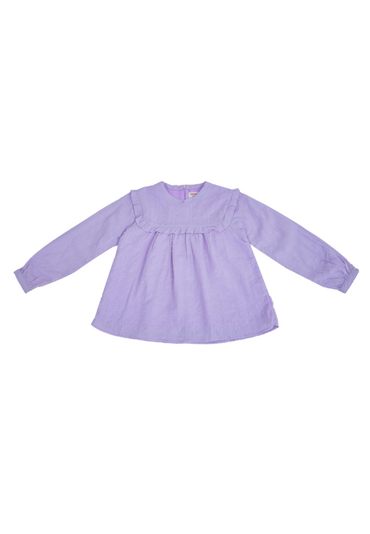 Osella Kids Textured Fabric Long Sleeve Blouse In Lilac