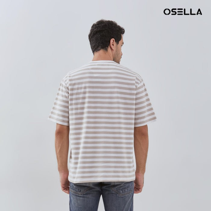 [NEW] Osella Jordan Striped Relaxed Fit T-shirt With Fancy Fabric 20715003