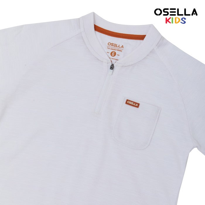 [NEW] OSELLA FAWAZ LONG SLEEVE HENLEY SHIRT WITH TEXTURURED LOOK FABRIC 2277500