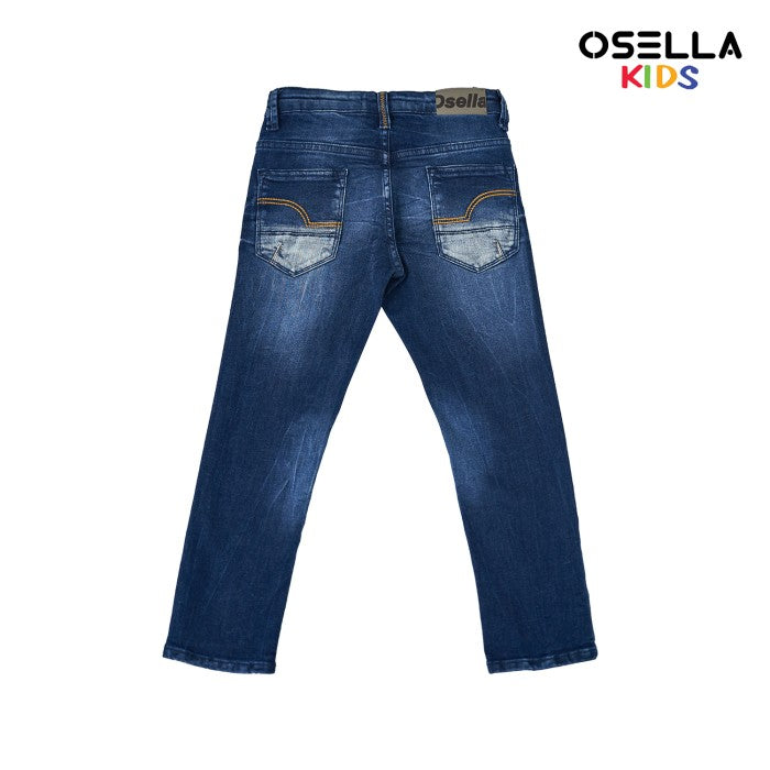 [NEW] Osella Lexy Denim Long Pants in Dark Washed With Destroy Detailing 228O5004A3 | Celana Jeans Panjang Anak Laki Laki