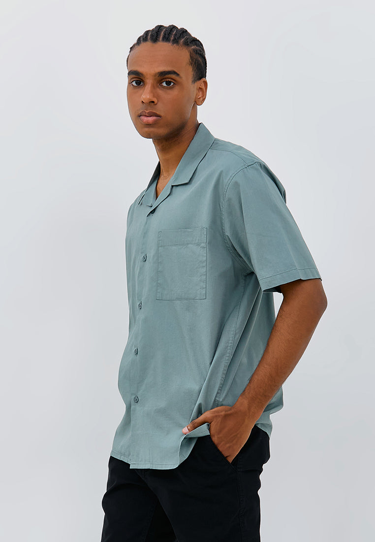 Osella Bruno Cuban Collar Short Sleeve Shirt