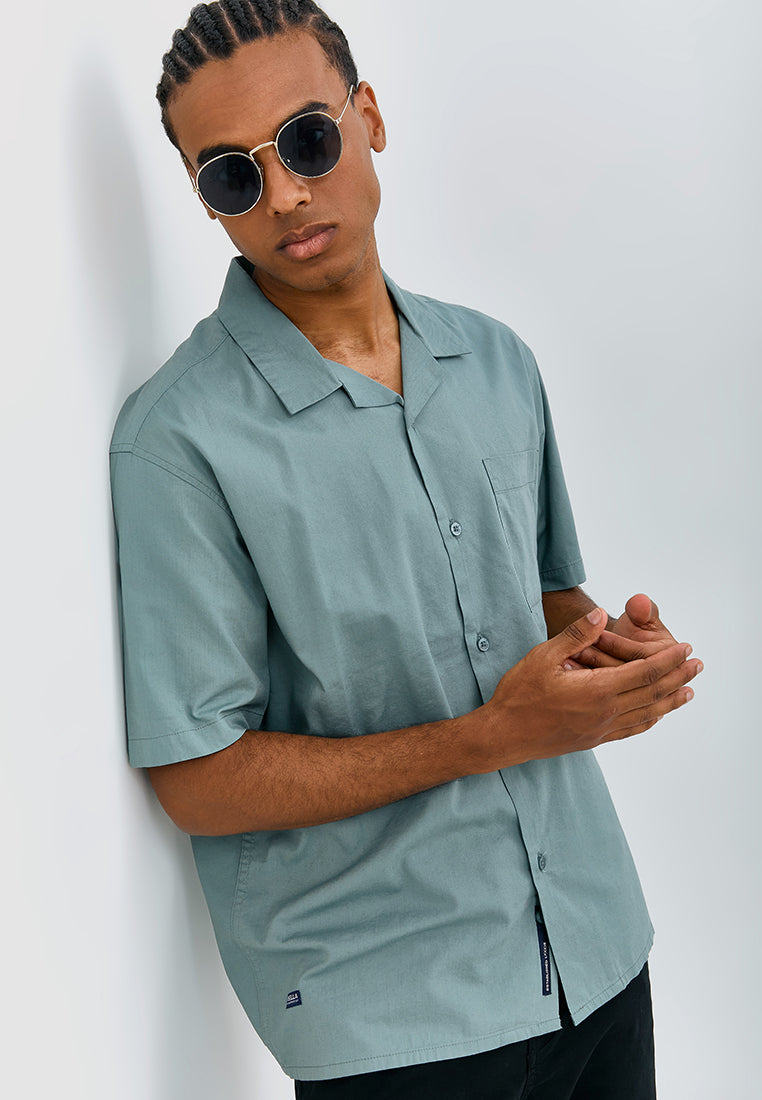 Osella Bruno Cuban Collar Short Sleeve Shirt