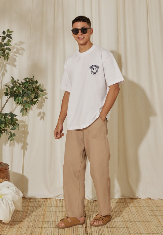Osella x S.W Smiley Coconut Tree T-shirt In White