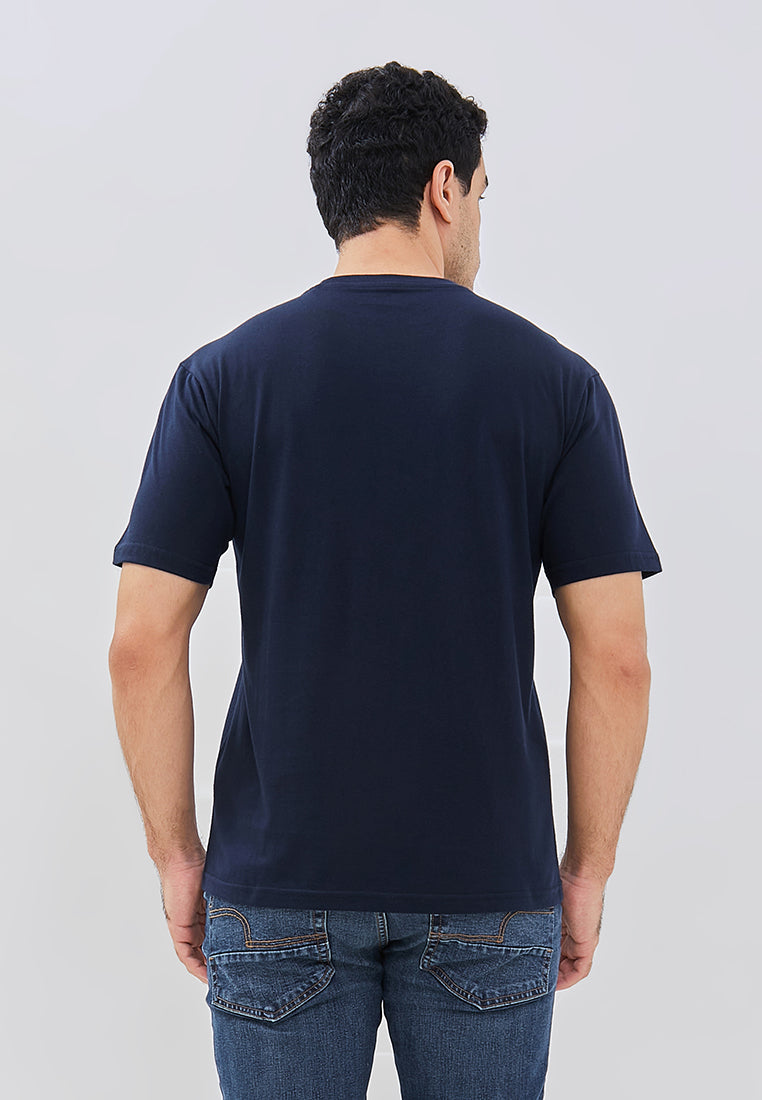 Osella Regular Fit Print T-Shirt In Navy