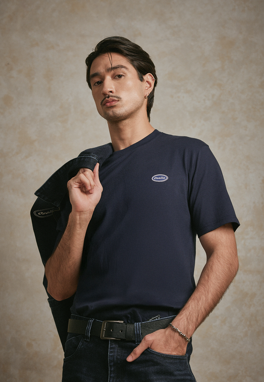 Osella Classic Patch Tee in Navy