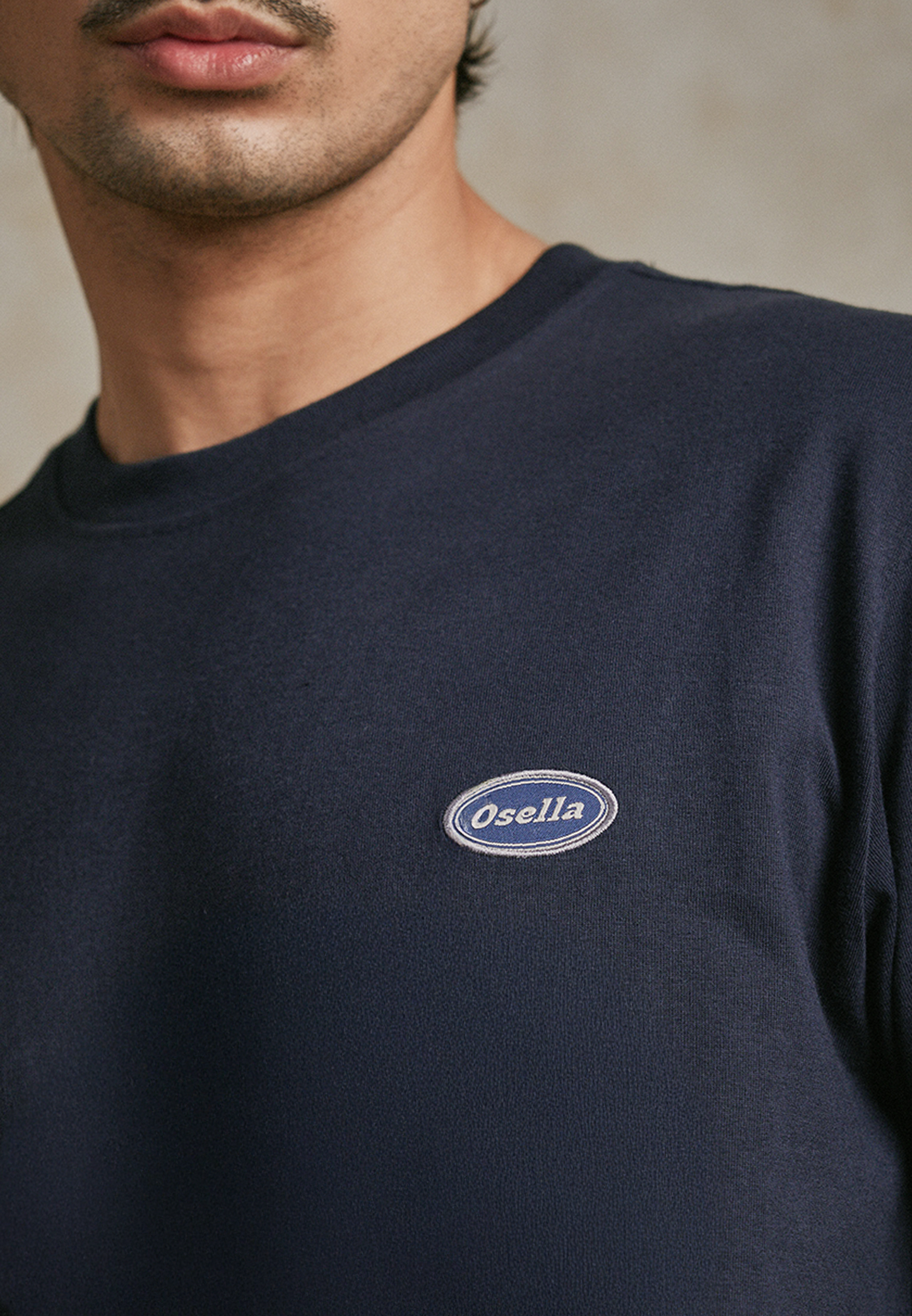 Osella Classic Patch Tee in Navy