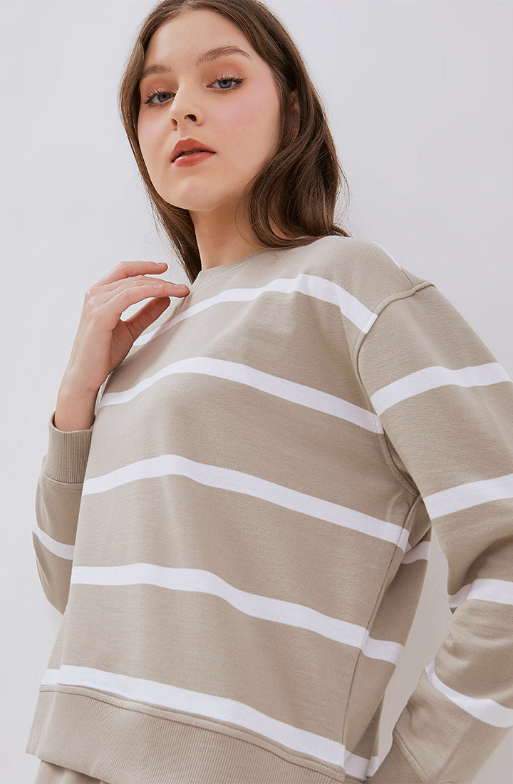 [NEW] Osella Striped Sweatshirt 21115003 | Atasan Rajut Garis Garis Lengan Panjang